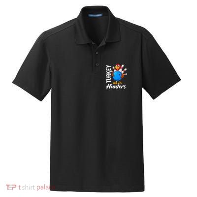 Turkey Hunters Funny Bowling Turkey Hunters Dry Zone Grid Polo