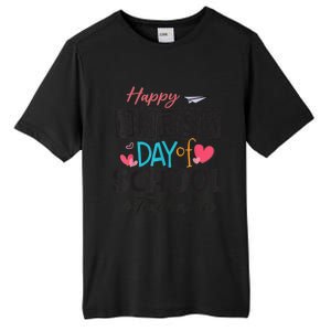 Teacher Happy First Day Of School Cute Women Back To School Tall Fusion ChromaSoft Performance T-Shirt