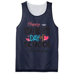 Teacher Happy First Day Of School Cute Women Back To School Mesh Reversible Basketball Jersey Tank