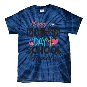 Teacher Happy First Day Of School Cute Women Back To School Tie-Dye T-Shirt