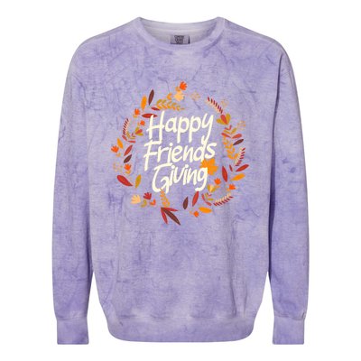 Thanksgiving Happy Friends Giving Gift Colorblast Crewneck Sweatshirt