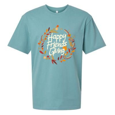 Thanksgiving Happy Friends Giving Gift Sueded Cloud Jersey T-Shirt