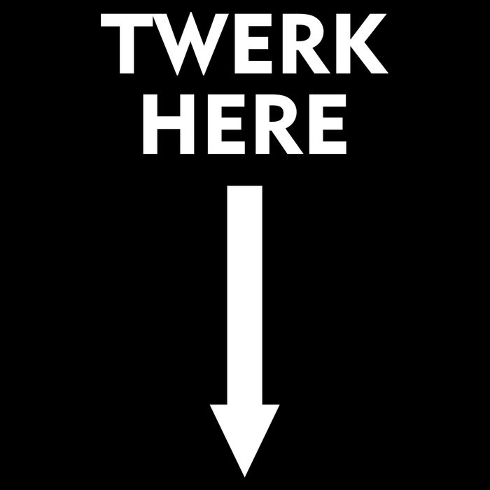 Twerk Here Funny Arrow Down Stripe Pom Pom Beanie