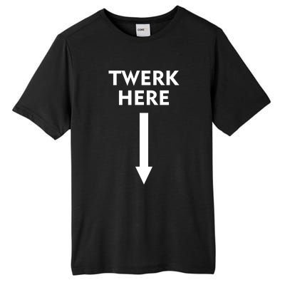 Twerk Here Funny Arrow Down Tall Fusion ChromaSoft Performance T-Shirt