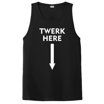 Twerk Here Funny Arrow Down PosiCharge Competitor Tank