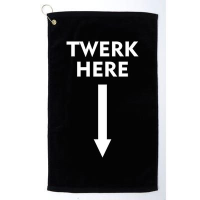 Twerk Here Funny Arrow Down Golf Towel