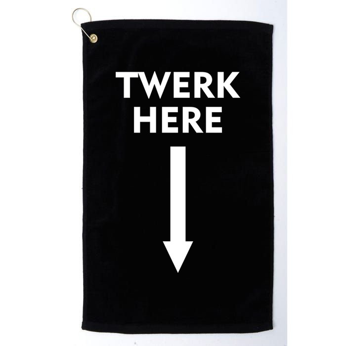 Twerk Here Funny Arrow Down Golf Towel