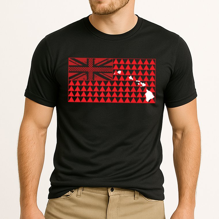 Tribal Hawaiian Flag State Of Hawaii Cooling Performance Crew T-Shirt