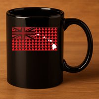 Tribal Hawaiian Flag State Of Hawaii 11oz C Handle Ceramic Mug