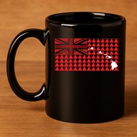 Tribal Hawaiian Flag State Of Hawaii 11oz C Handle Ceramic Mug