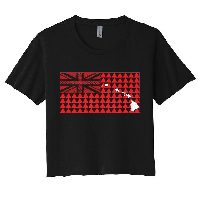 Tribal Hawaiian Flag State Of Hawaii Crop Top