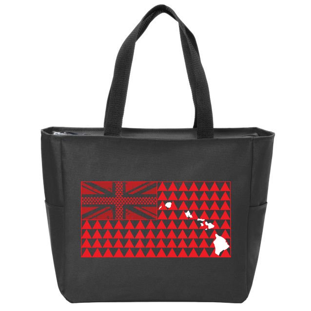 Tribal Hawaiian Flag State Of Hawaii Zip Tote Bag