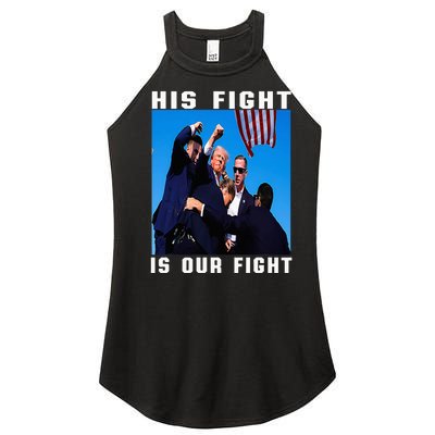 Trump His Fight Is Our Fight Women’s Perfect Tri Rocker Tank