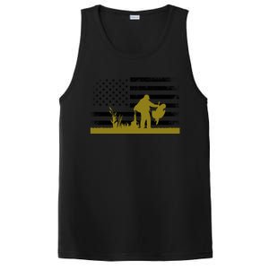 Turkey Hunter Fun Turkey Hunting Patriotic Usa Flag Cute Gift PosiCharge Competitor Tank