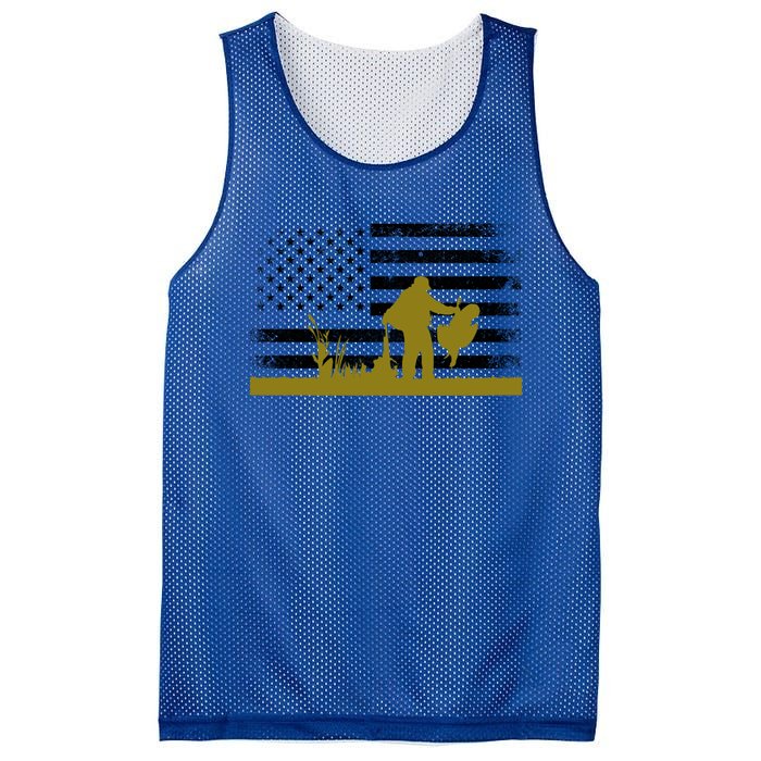 Turkey Hunter Fun Turkey Hunting Patriotic Usa Flag Cute Gift Mesh Reversible Basketball Jersey Tank