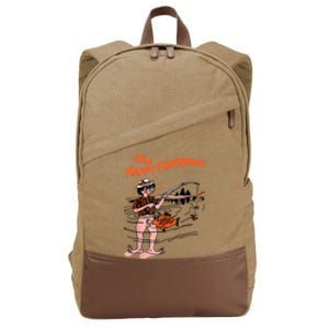 The Happy Fisherman Happiest Fish Funny BJ Cotton Canvas Backpack