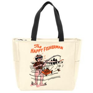 The Happy Fisherman Happiest Fish Funny BJ Zip Tote Bag