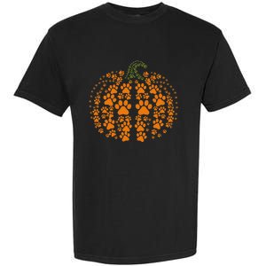 Thanksgiving Halloween Fall Cute Paws Pumpkin Pet Lovers Garment-Dyed Heavyweight T-Shirt