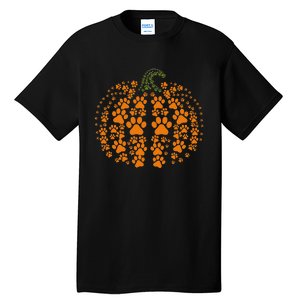 Thanksgiving Halloween Fall Cute Paws Pumpkin Pet Lovers Tall T-Shirt