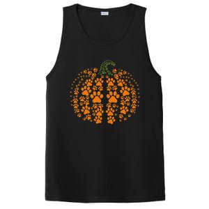 Thanksgiving Halloween Fall Cute Paws Pumpkin Pet Lovers PosiCharge Competitor Tank