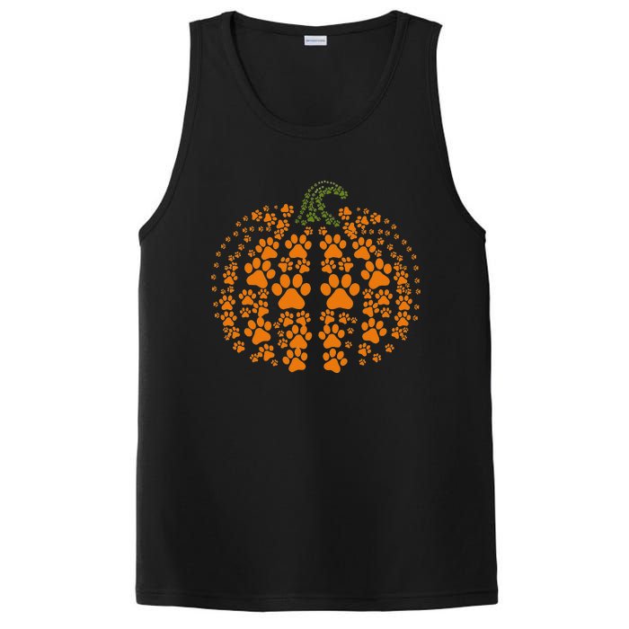 Thanksgiving Halloween Fall Cute Paws Pumpkin Pet Lovers PosiCharge Competitor Tank