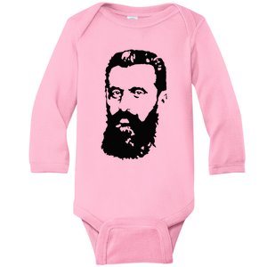 Theodor Herzl Father Of Zionism Pro Israel Zionist Israeli Baby Long Sleeve Bodysuit