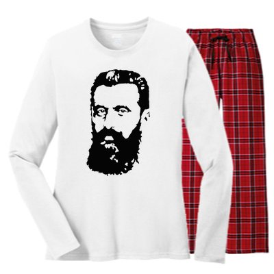 Theodor Herzl Father Of Zionism Pro Israel Zionist Israeli Women's Long Sleeve Flannel Pajama Set 