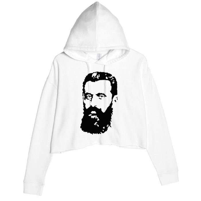 Theodor Herzl Father Of Zionism Pro Israel Zionist Israeli Crop Fleece Hoodie