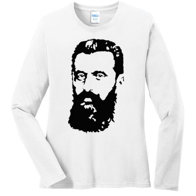 Theodor Herzl Father Of Zionism Pro Israel Zionist Israeli Ladies Long Sleeve Shirt