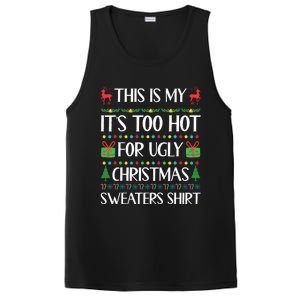 Too Hot For Ugly Christmas Sweater Funny Xmas PosiCharge Competitor Tank