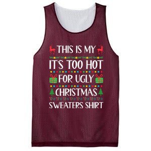 Too Hot For Ugly Christmas Sweater Funny Xmas Mesh Reversible Basketball Jersey Tank