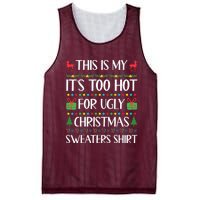 Too Hot For Ugly Christmas Sweater Funny Xmas Mesh Reversible Basketball Jersey Tank