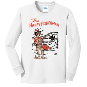 The Happy Fisherman 2024 Fishing Kids Long Sleeve Shirt