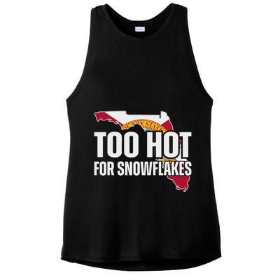 Too Hot For Snowflakes Florida Flag Map State Funny Saying Ladies PosiCharge Tri-Blend Wicking Tank