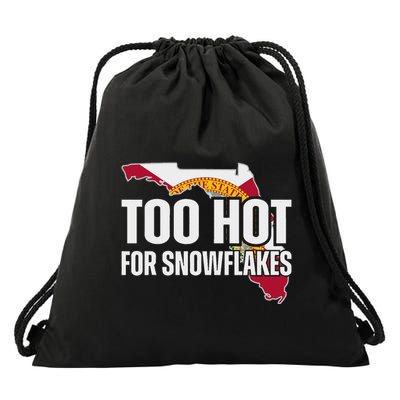 Too Hot For Snowflakes Florida Flag Map State Funny Saying Drawstring Bag