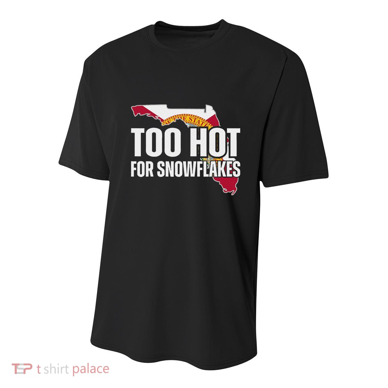 Too Hot For Snowflakes Florida Flag Map State Funny Saying Youth Performance Sprint T-Shirt