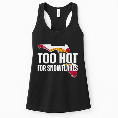 Too Hot For Snowflakes Florida Flag Map State Funny Saying Womens Tank Top