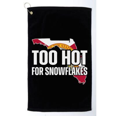 Too Hot For Snowflakes Florida Flag Map State Funny Saying Golf Towel