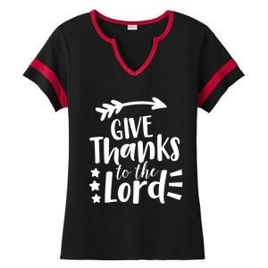 Thanksgiving Holiday Funny Gift Give Thanks To The Lord Gift Ladies Halftime Notch Neck Tee