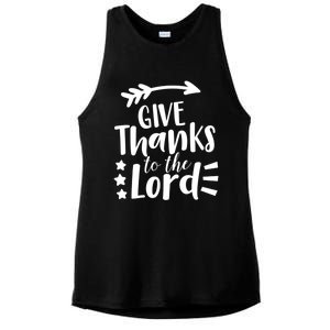 Thanksgiving Holiday Funny Gift Give Thanks To The Lord Gift Ladies PosiCharge Tri-Blend Wicking Tank