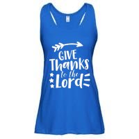 Thanksgiving Holiday Funny Gift Give Thanks To The Lord Gift Ladies Essential Flowy Tank