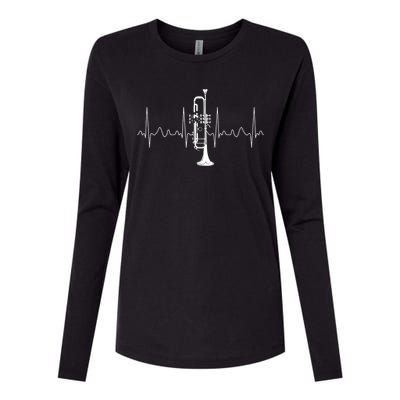 Trumpeter Heartbeat Gift Musical Instrument Trumpet Womens Cotton Relaxed Long Sleeve T-Shirt