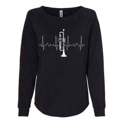 Trumpeter Heartbeat Gift Musical Instrument Trumpet Womens California Wash Sweatshirt