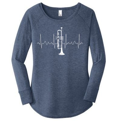 Trumpeter Heartbeat Gift Musical Instrument Trumpet Women's Perfect Tri Tunic Long Sleeve Shirt