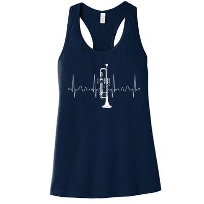 Trumpeter Heartbeat Gift Musical Instrument Trumpet Women's Racerback Tank