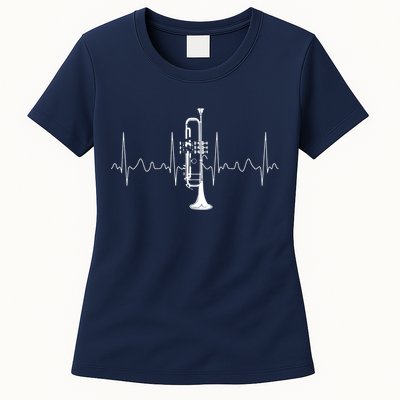 Trumpeter Heartbeat Gift Musical Instrument Trumpet Women's T-Shirt