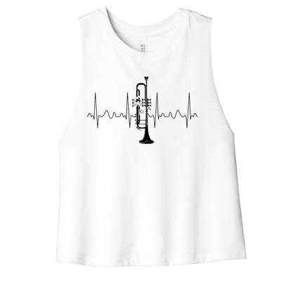 Trumpeter Heartbeat Gift Musical Instrument Trumpet Women's Racerback Cropped Tank