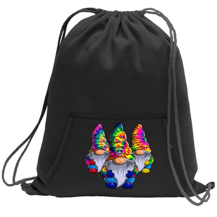 Three Hippie Gnomes Peace Gnome Funny Retro Tie Diy Design Sweatshirt Cinch Pack Bag