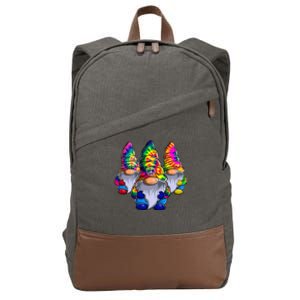 Three Hippie Gnomes Peace Gnome Funny Retro Tie Diy Design Cotton Canvas Backpack