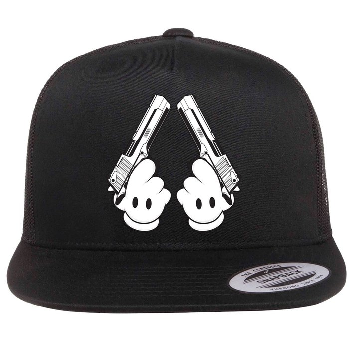 Toon Hand Guns Cartoon Flatbill Hat